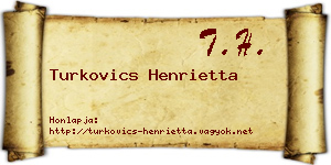 Turkovics Henrietta névjegykártya