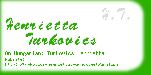 henrietta turkovics business card